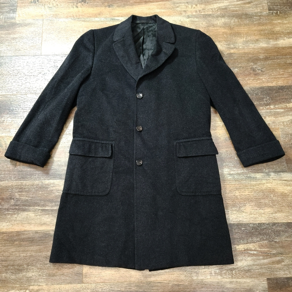 VINTAGE FORSTMANN 100% LAMBS WOOL TRENCH COAT SIZE XL